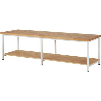 Workbench, Series 8000 frame construction, 1 shelf, WxD 3000 x 900 mm.