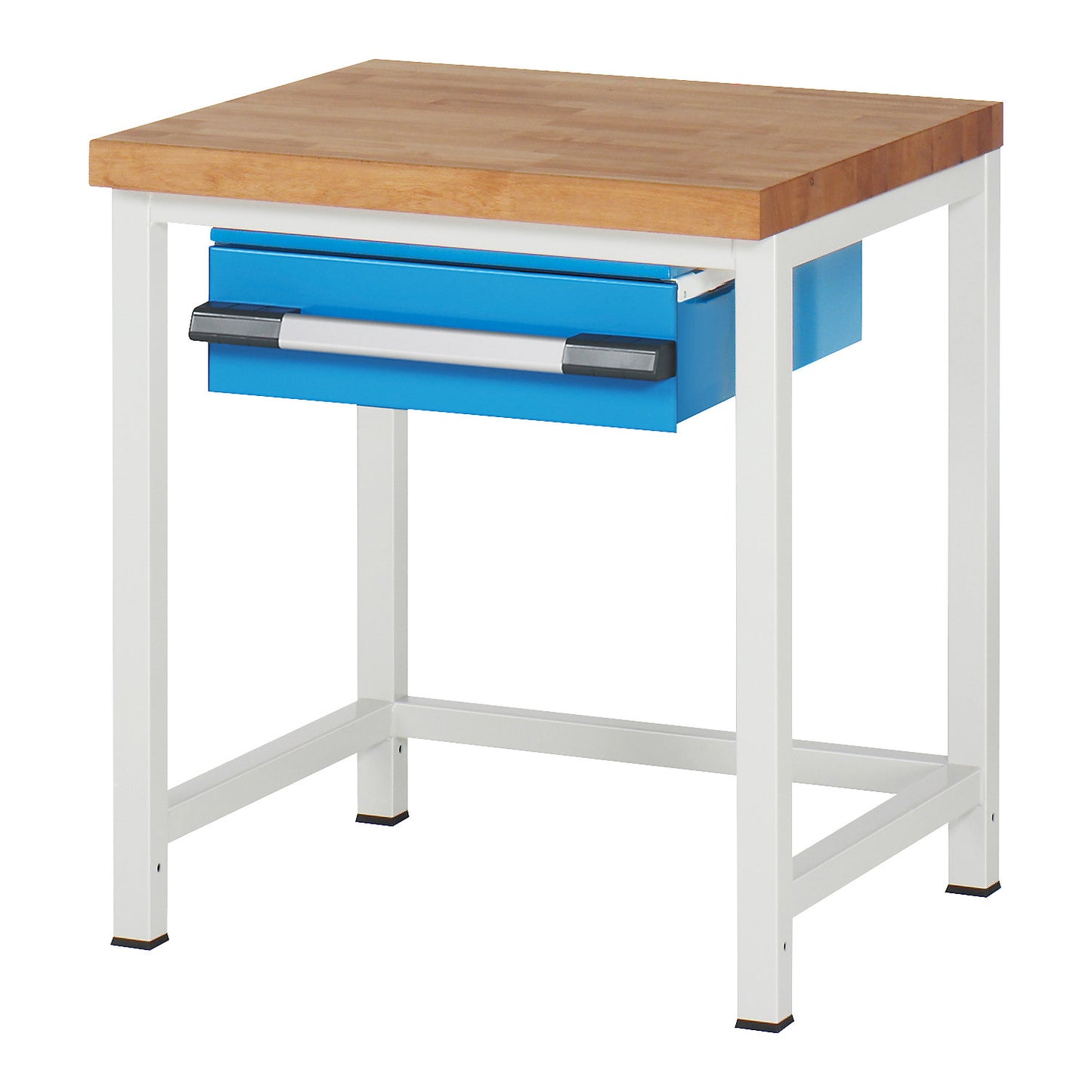 Workbench, Series 8000 frame construction, 1 drawer 150 mm, WxD 750 x 700 mm.