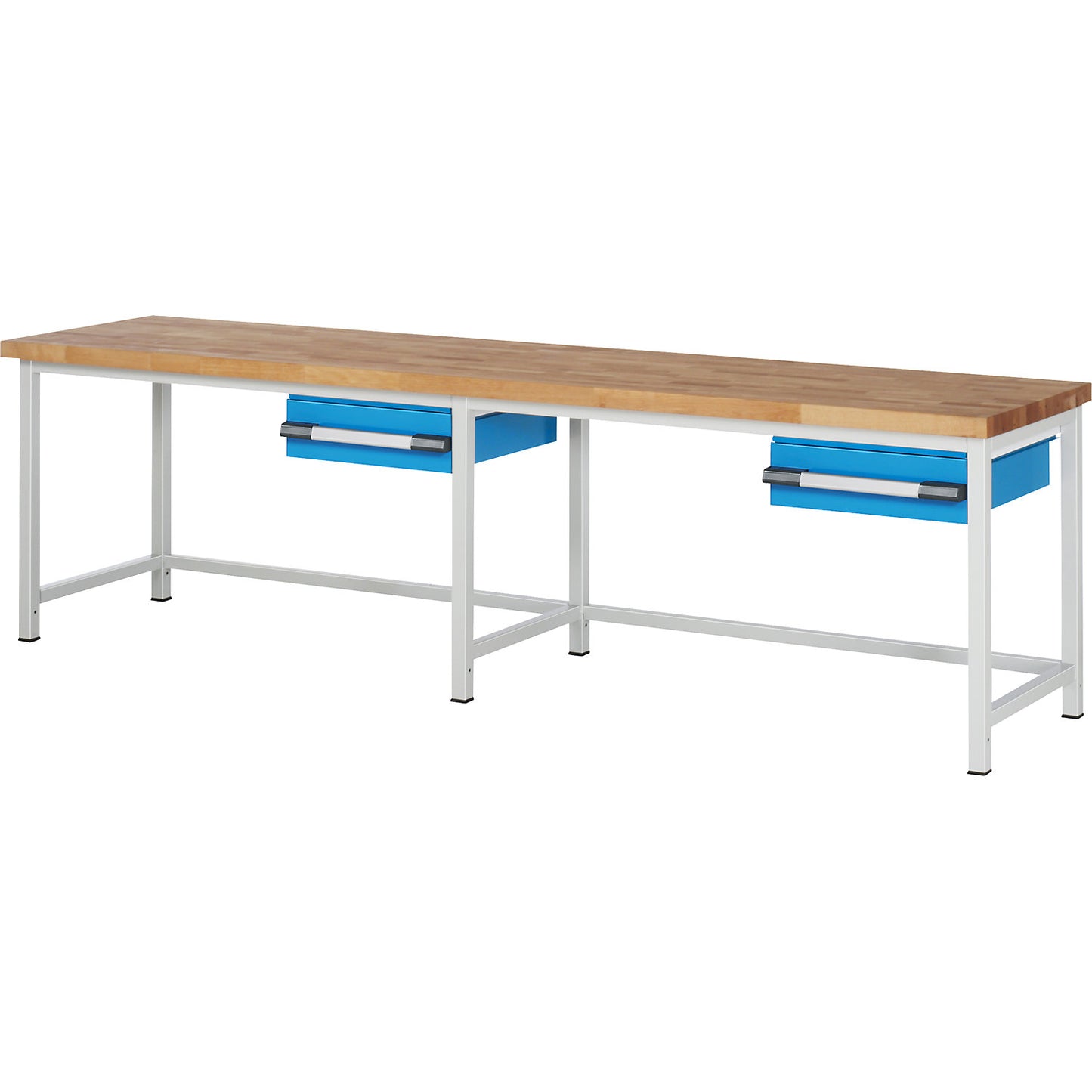 Workbench, Series 8000 frame construction, 1 drawer 150 mm, WxD 3000 x 700 mm.