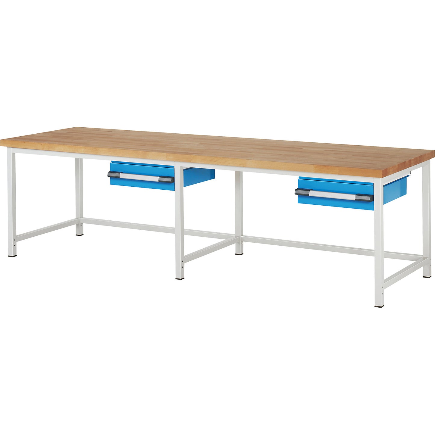 Workbench, Series 8000 frame construction, 1 drawer 150 mm, WxD 3000 x 900 mm.