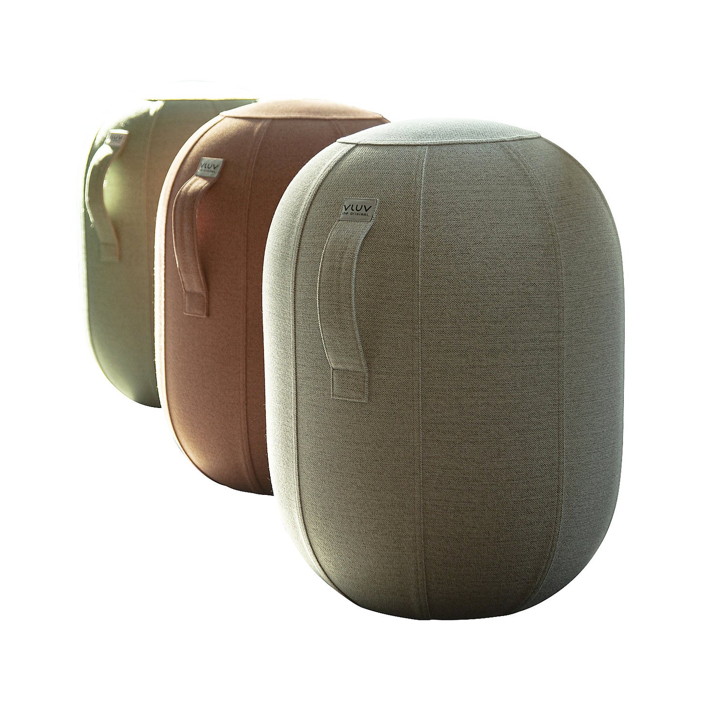 VLUV KAPSUL SOVA balance stool M, seat height 480 - 520 mm, polyester, pesto.