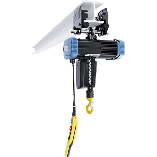 Electric chain hoist, with manual drive dolly, max. load 1000 kg.