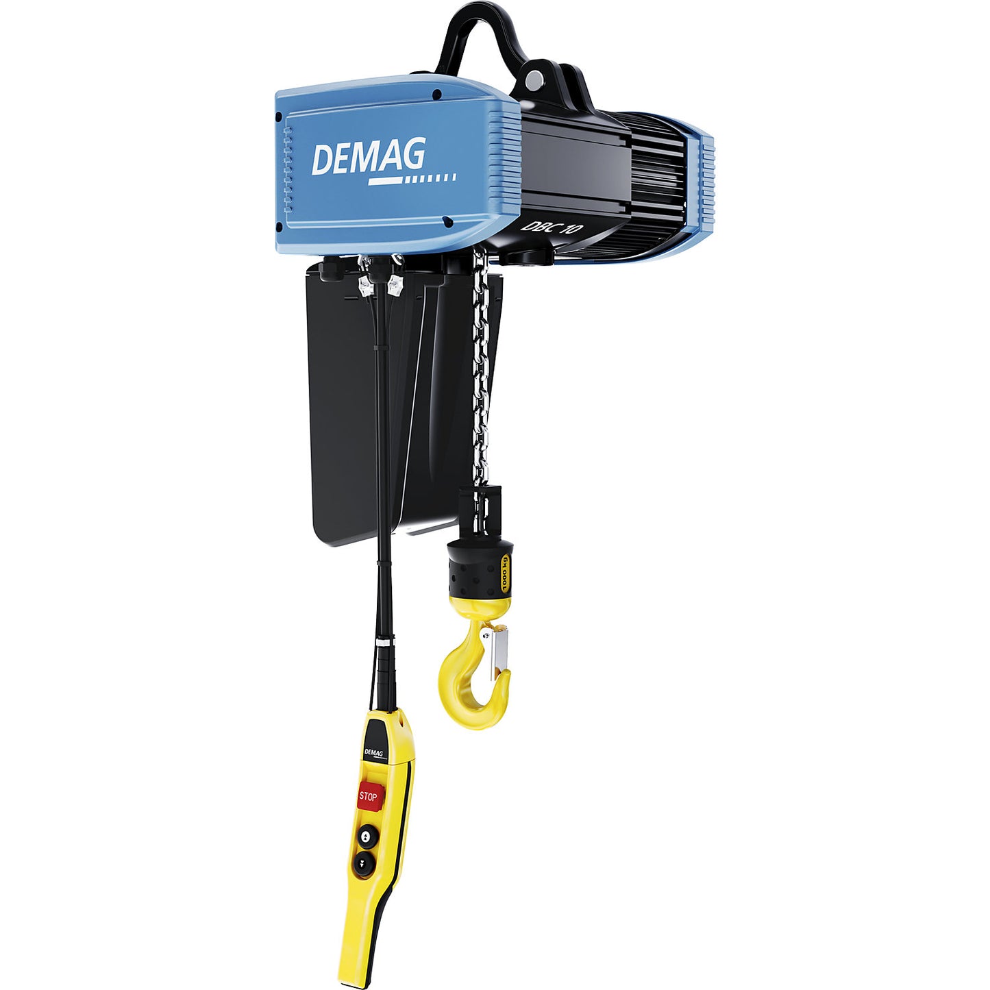 Electric chain hoist, with manual drive dolly, max. load 1000 kg.