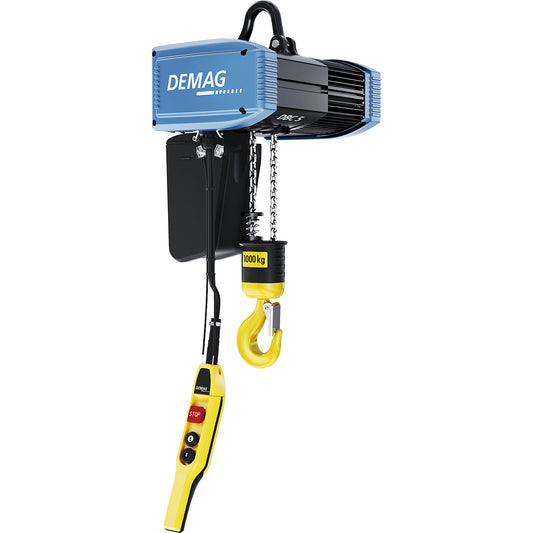 Electric chain hoist, with suspension bracket, max. load 2000 kg.