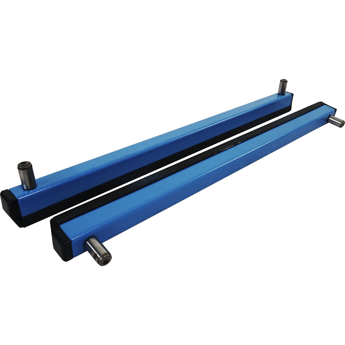 Rubber coated stop rails, for electric material stand fixture system, pack of 2, length 590 mm.