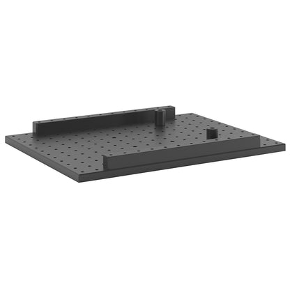 Fixture system set, for electric material stand with tray, perforated panel WxD 800 x 600 mm.