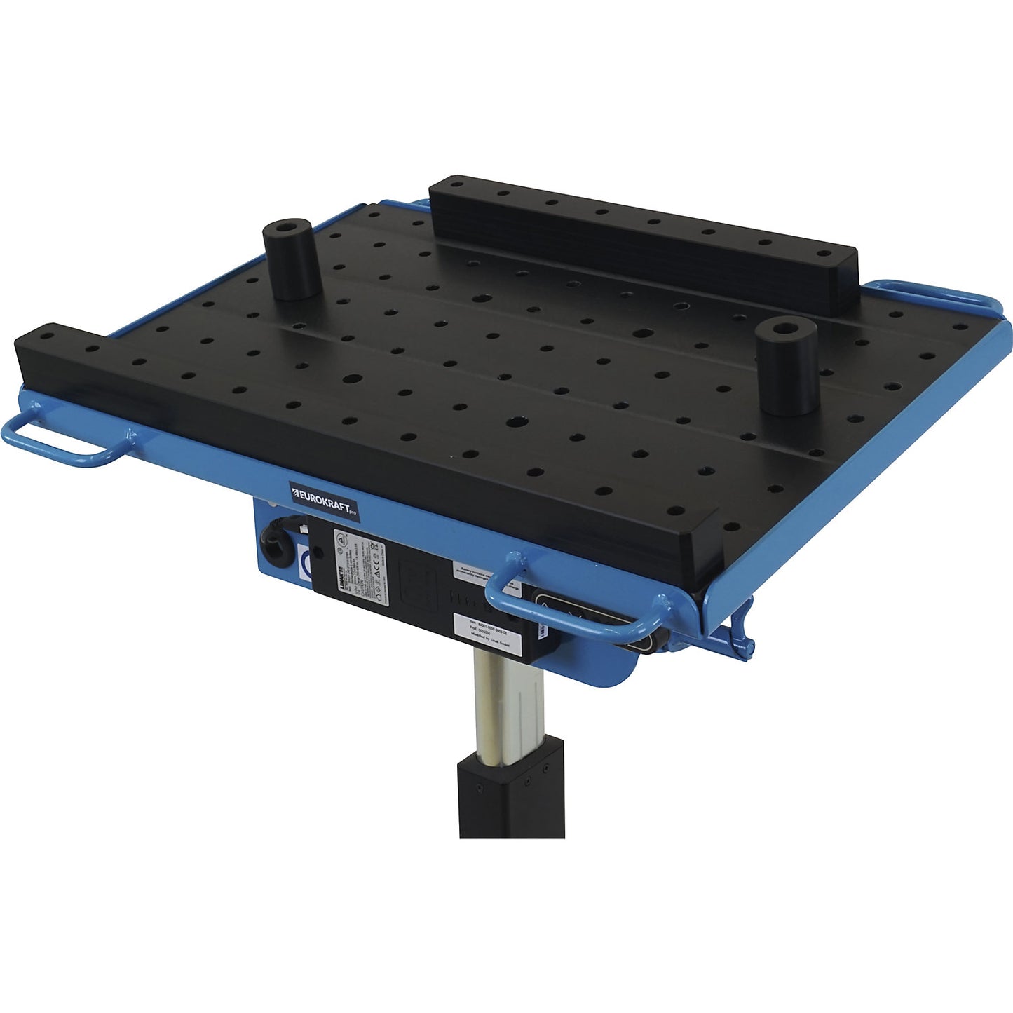 Fixture system set, for electric material stand with tray, perforated panel WxD 600 x 400 mm.