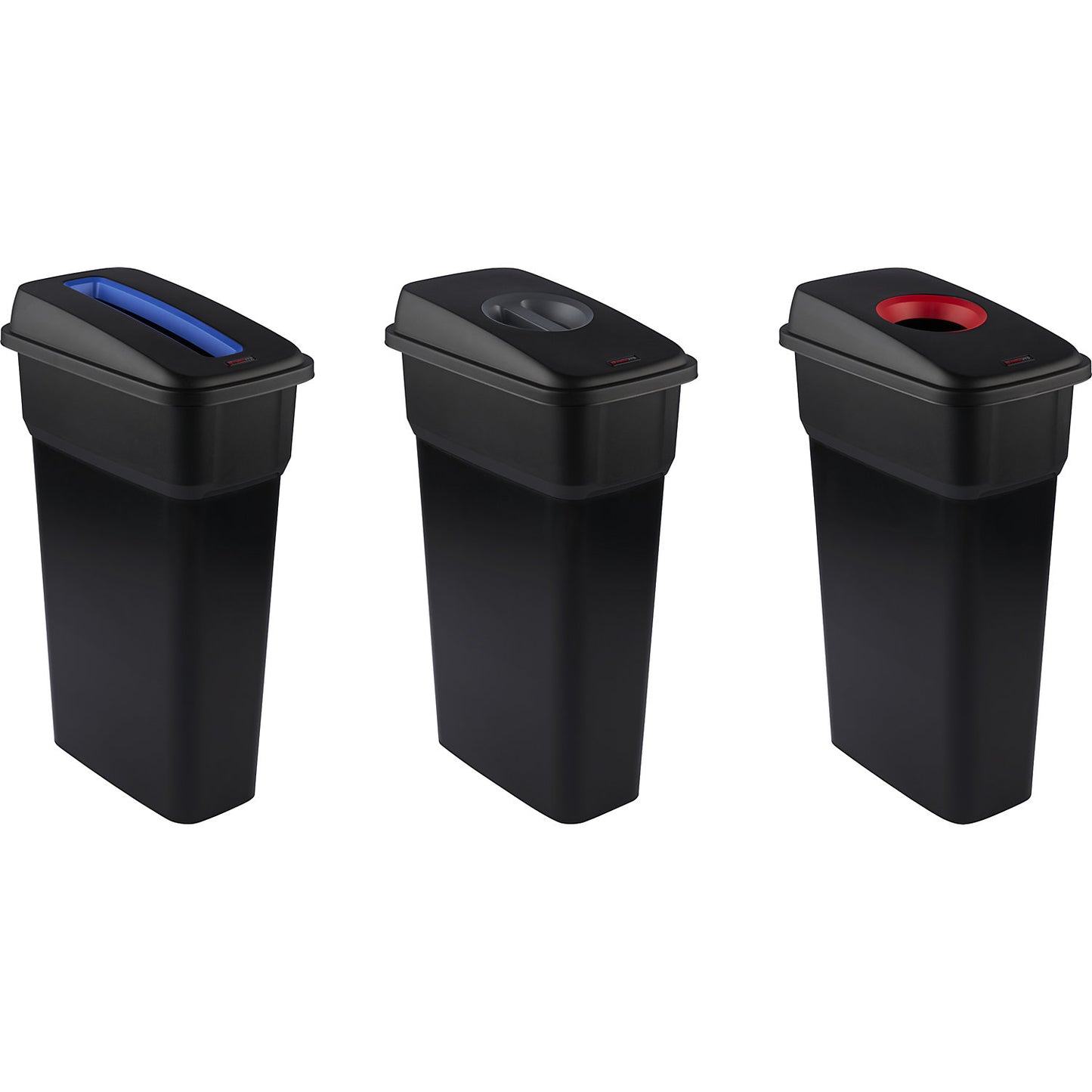SELECTO recyclable waste collector, set of 3, capacity 3 x 55 l, black.