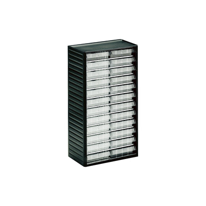 Small parts cabinet 55, HxWxD 550 x 310 x 180 mm, 24 drawers, height 37 mm.