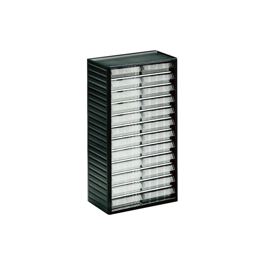 Small parts cabinet 55, HxWxD 550 x 310 x 180 mm, 24 drawers, height 37 mm.