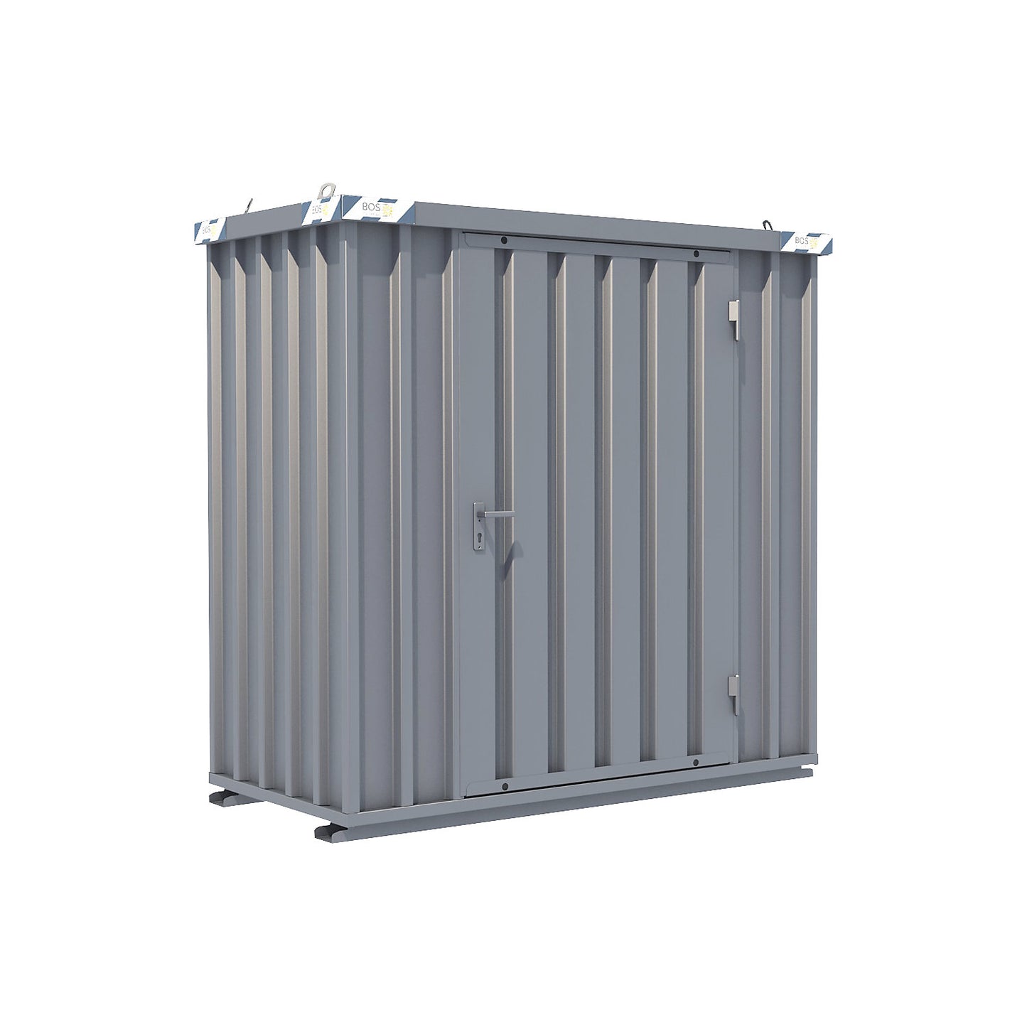 Quick build container, zinc plated, external WxHxD 2100 x 2100 x 1100 mm, 1 hinged door.