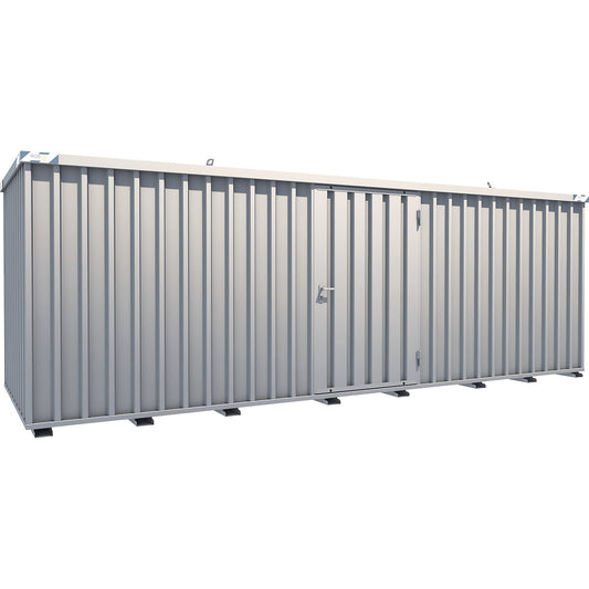 Quick build container, zinc plated, external WxHxD 2100 x 2100 x 6100 mm, 1 hinged door long side.