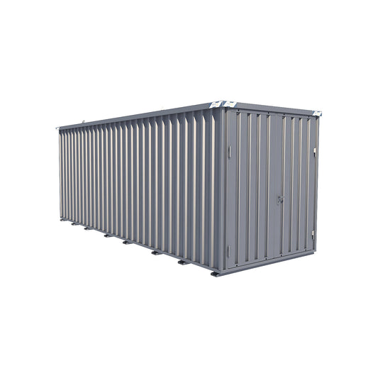 Storage container, 2 hinged doors, external WxHxD 2300 x 2400 x 6100 mm.