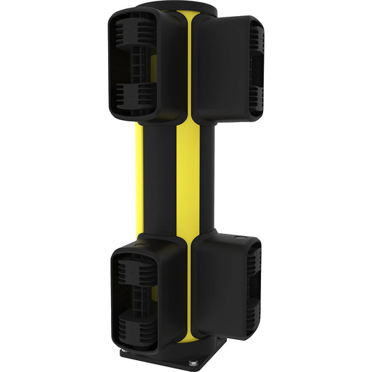 X-Protect crash protection corner bollard, height 870 mm, four connections.