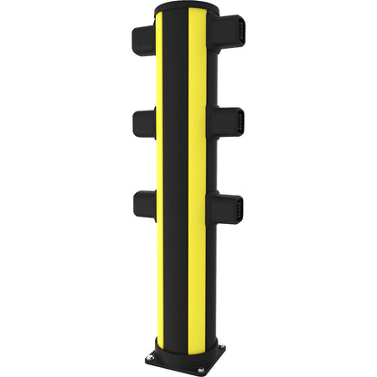 X-Protect pedestrian bollard, height 1160 mm, 6 connections, opposing.