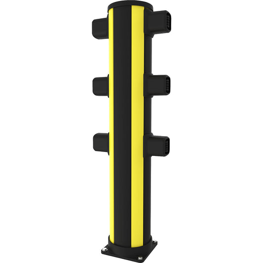 X-Protect pedestrian bollard, height 1160 mm, 6 connections, opposing.