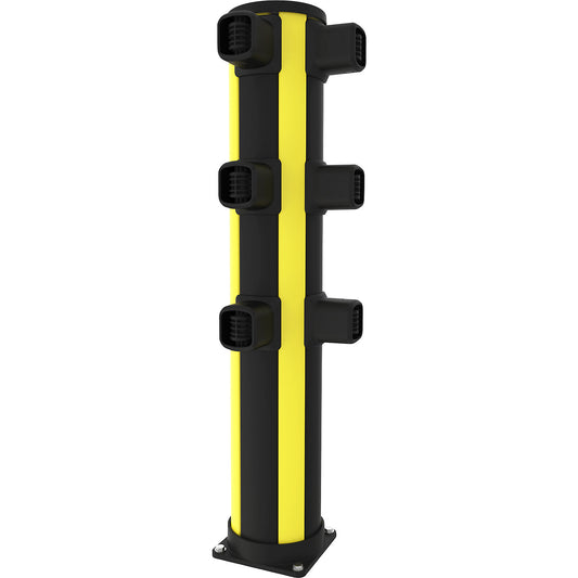 X-Protect pedestrian bollard, height 1160 mm, six connections, L-shape.