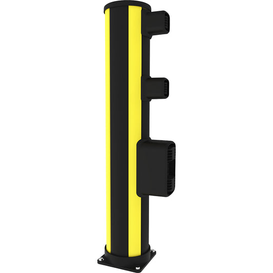 X-Protect pedestrian crash protection end bollard, height 1160 mm, 3 connections.