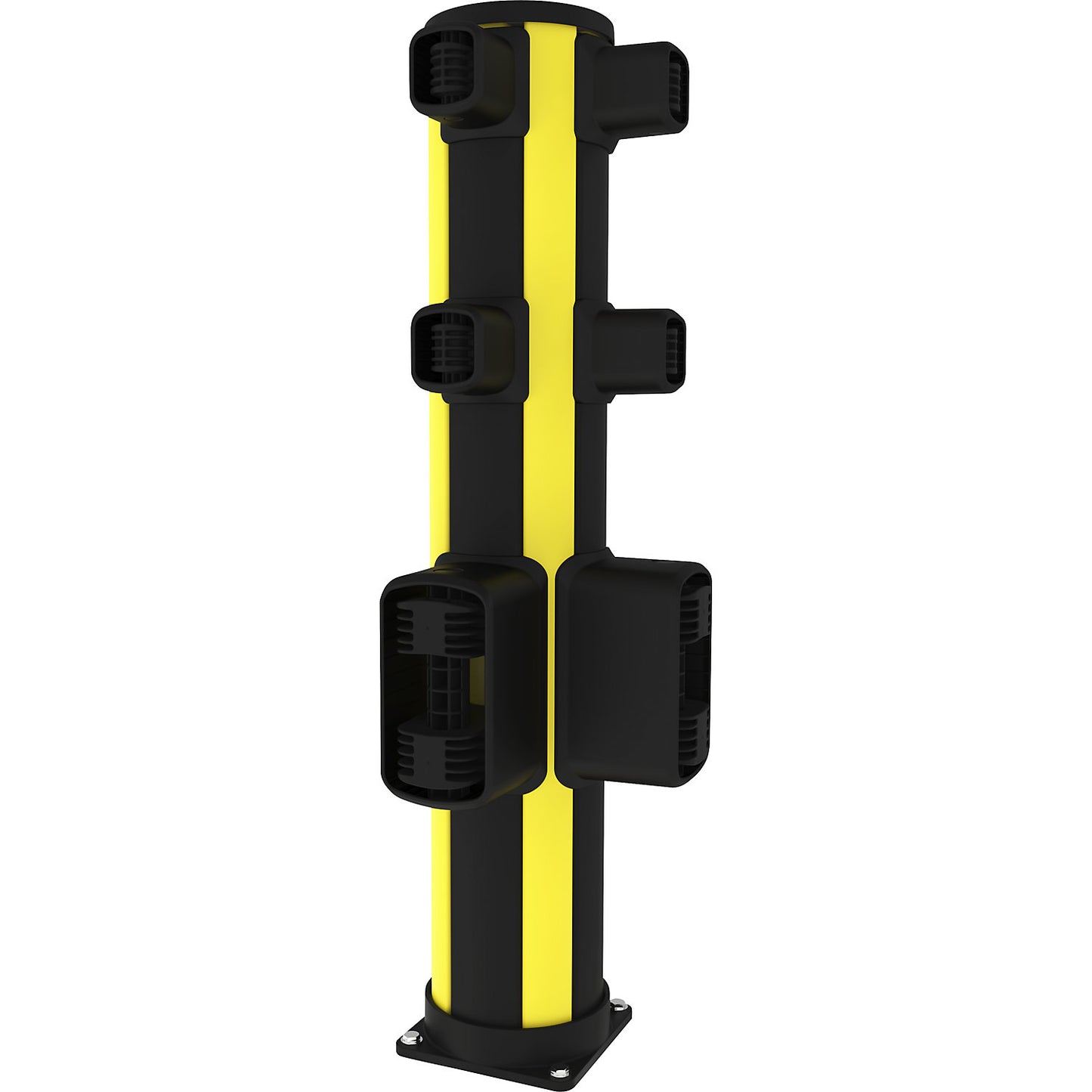X-Protect pedestrian crash protection corner bollard, height 1160 mm, 6 connections, L-shape.