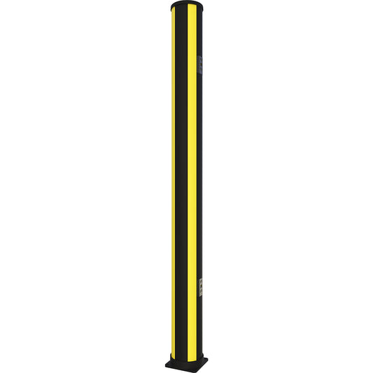 X-Protect crash protection bollard, height 2300 mm, zinc yellow, graphite black.