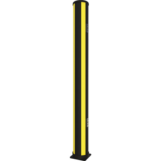 X-Protect crash protection bollard, height 2000 mm, zinc yellow, graphite black.