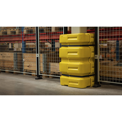 X-Protect column protection, HxWxL 900 x 330 x 330 mm, zinc yellow RAL 1018.