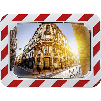 Polymir® traffic mirror, rectangular, HxW 600 x 800 mm.