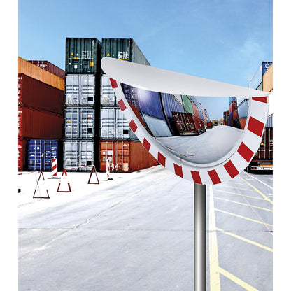 Traffic mirror with UV protection, field of vision up to 180°, HxW 400 x 800 mm.