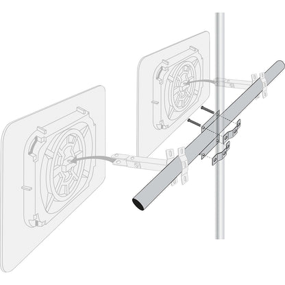 2 mirror bracket, for posts with Ø 60 - 90 mm, WxØ 1300 x 76 mm.