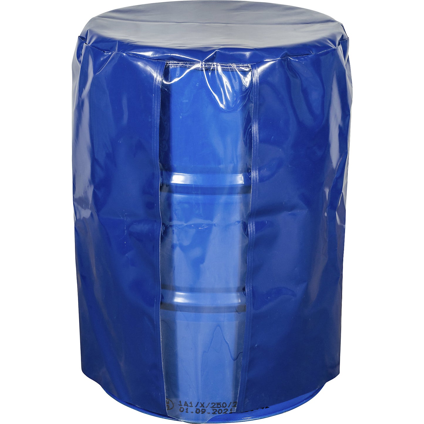 PVC drum cover, for 200 - 220 l drums, watertight, with vision panel.