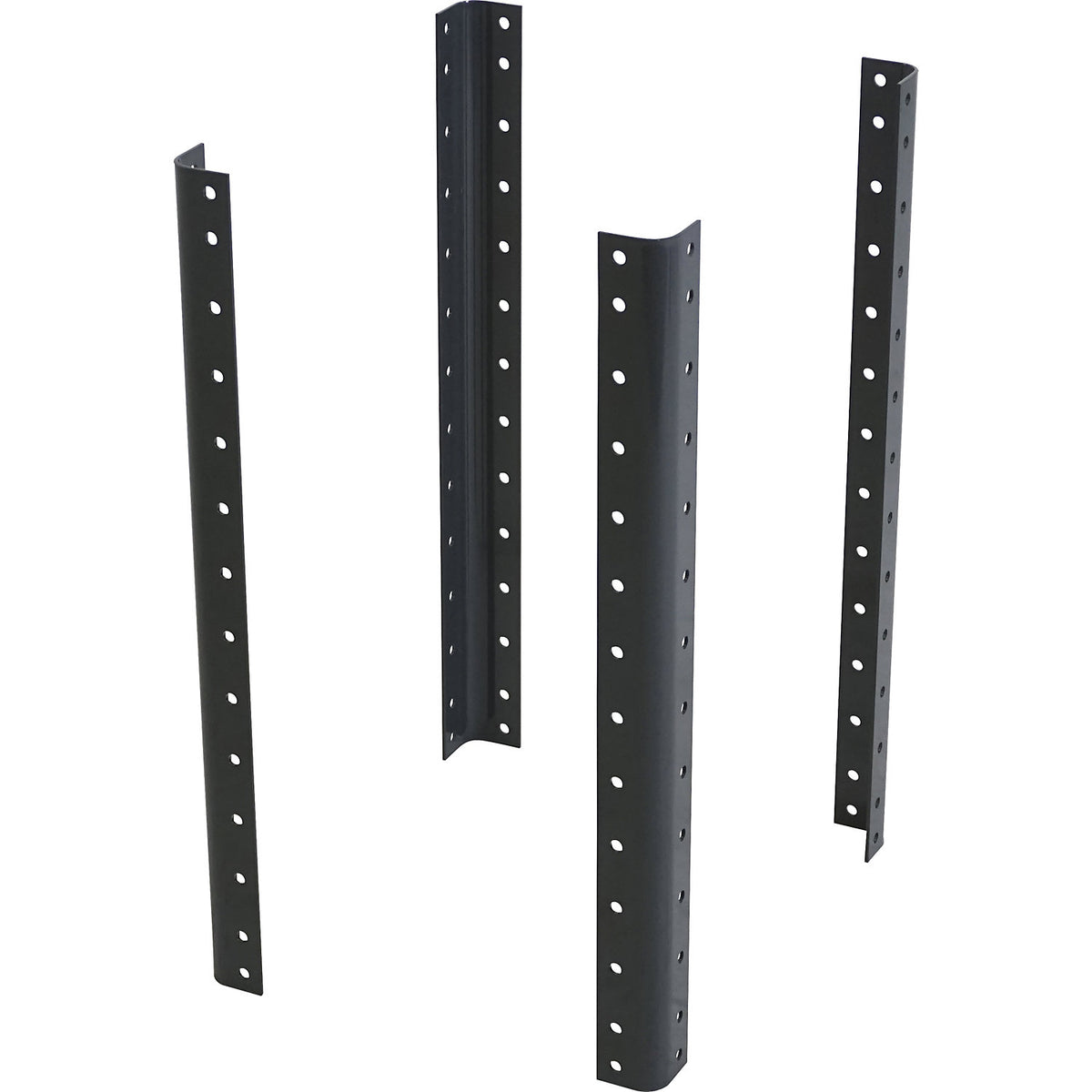 CustomLine corner posts, for assembly trolleys and shelf trucks, height 650 mm, pack of 4, charcoal RAL 7016.