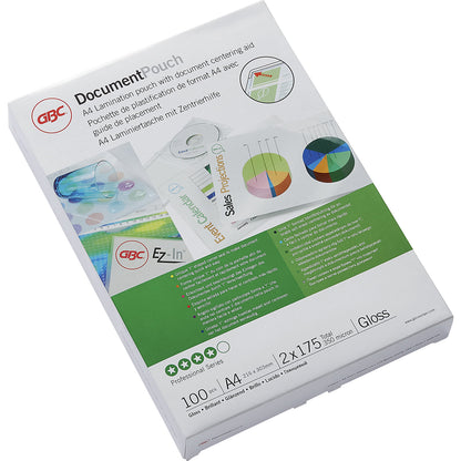 Laminating film, high gloss, film thickness 175 µm, pack of 100, for format A4.