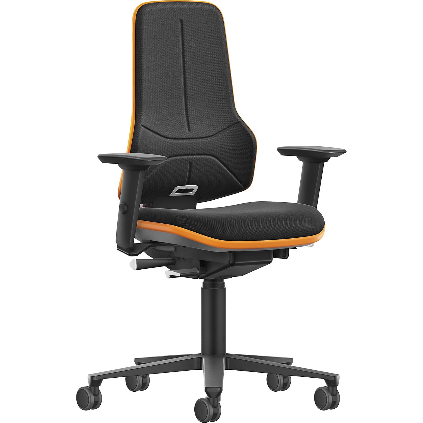 NEON XXL heavy-duty industrial swivel chair, castors, synchronous mechanism, fabric.
