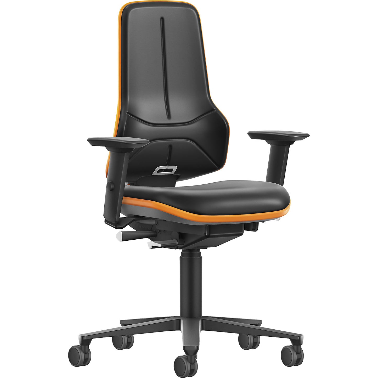 NEON XXL heavy-duty industrial swivel chair, castors, synchronous mechanism, vinyl.