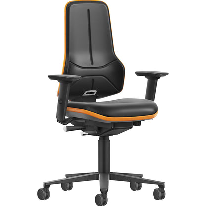 NEON XXL heavy-duty industrial swivel chair, castors, synchronous mechanism, vinyl.