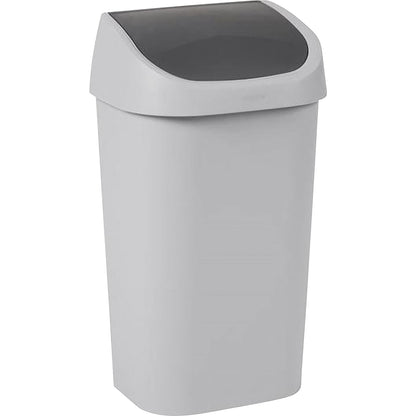 Swing lid waste collector, capacity 50 l, grey.