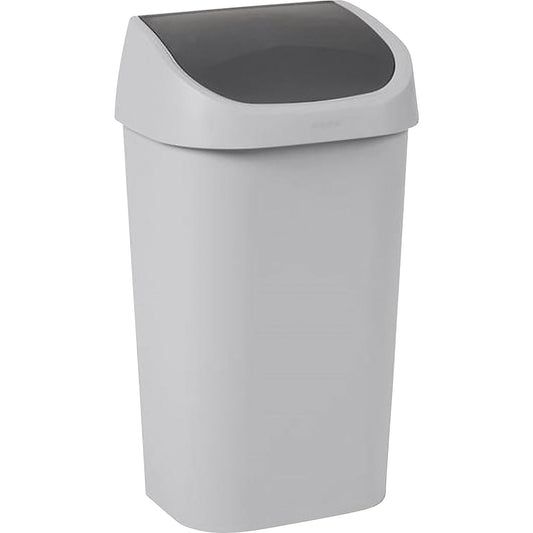 Swing lid waste collector, capacity 50 l, grey.