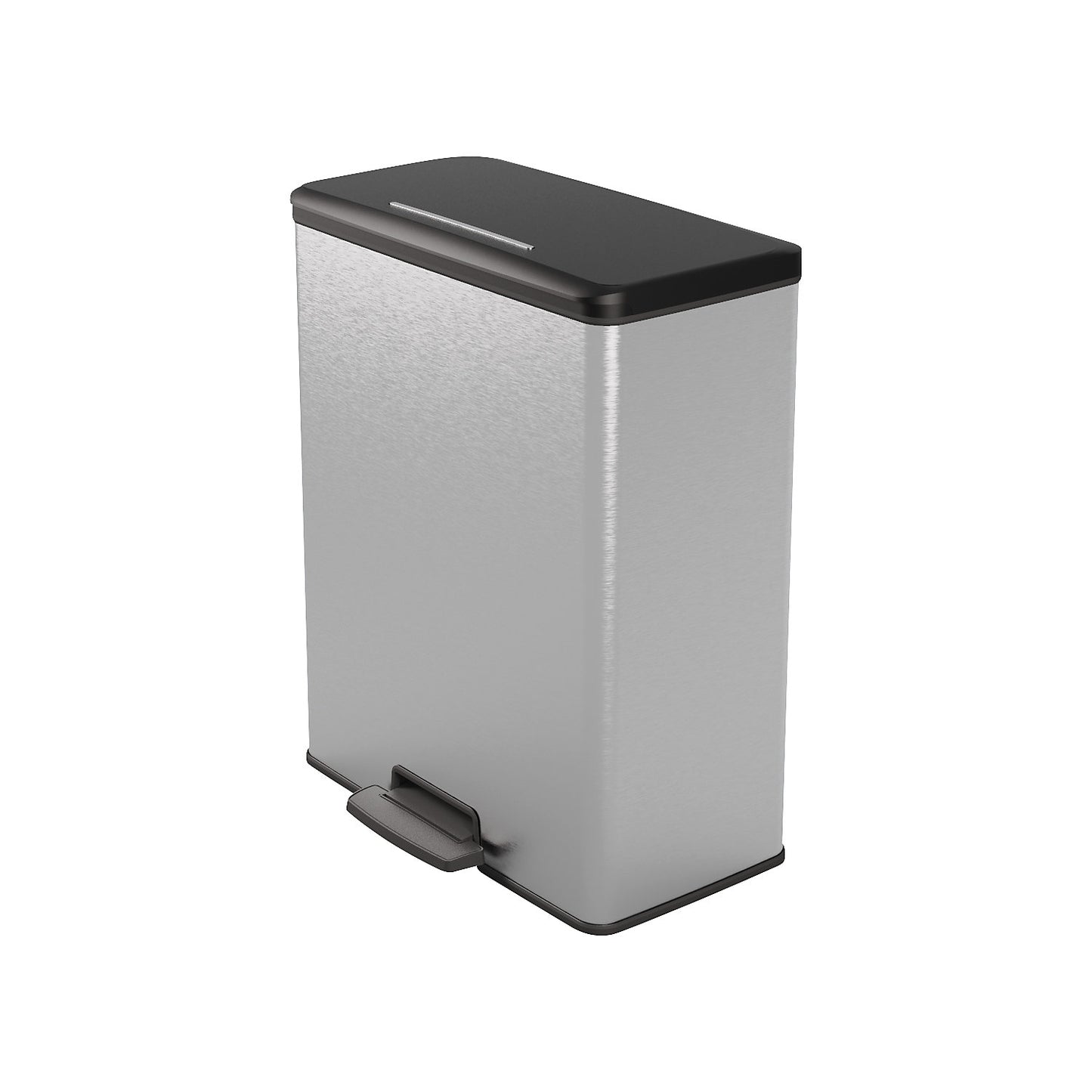 Slim pedal bin, capacity 2 x 26 l, HxWxD 622 x 300 x 496 mm, silver.