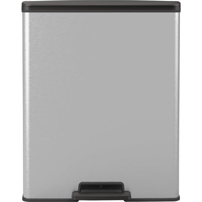 Slim pedal bin, capacity 65 l, HxWxD 622 x 300 x 496 mm, silver.