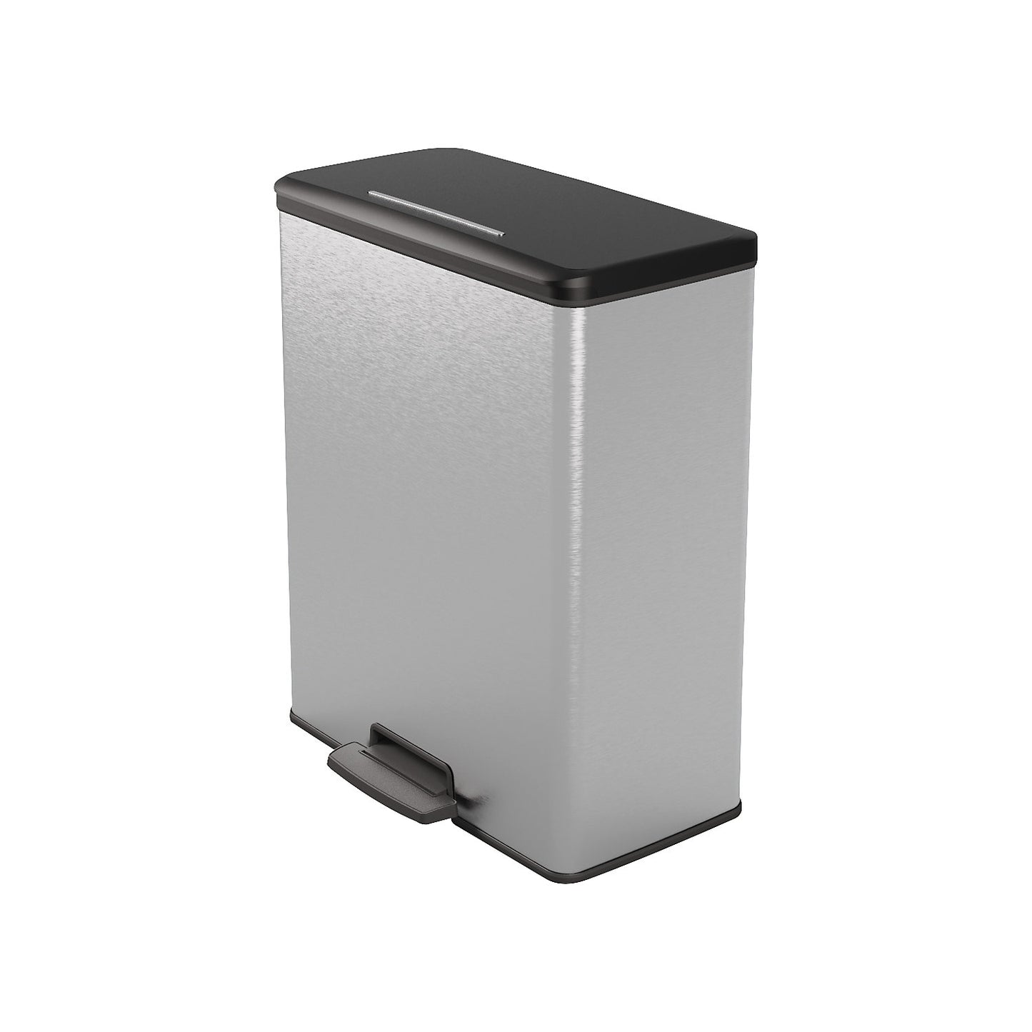 Slim pedal bin, capacity 65 l, HxWxD 622 x 300 x 496 mm, silver.