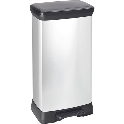 DECOBIN pedal bin, rectangular, capacity 50 l, HxWxD 730 x 395 x 292 mm, silver.