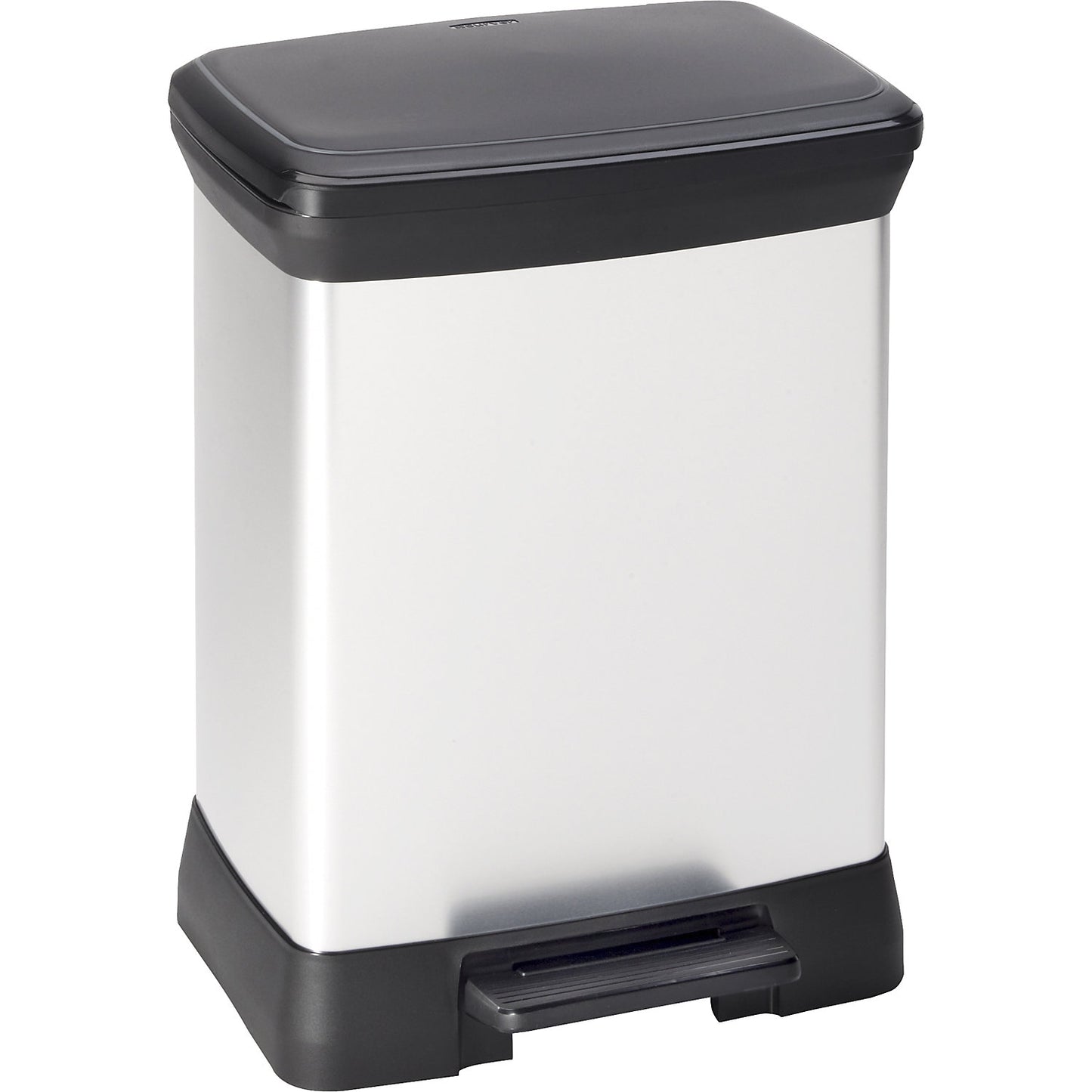 DECOBIN pedal bin, rectangular, capacity 30 l, HxWxD 515 x 300 x 400 mm, silver.