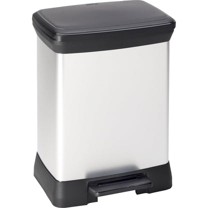 DECOBIN pedal bin, rectangular, capacity 30 l, HxWxD 515 x 300 x 400 mm, silver.