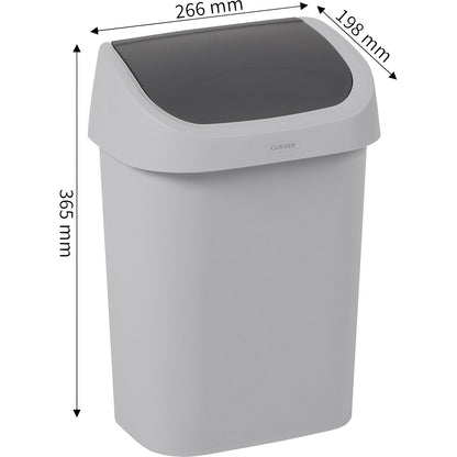 Swing lid waste collector, capacity 10 l, grey.