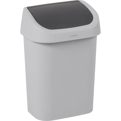 Swing lid waste collector, capacity 10 l, grey.