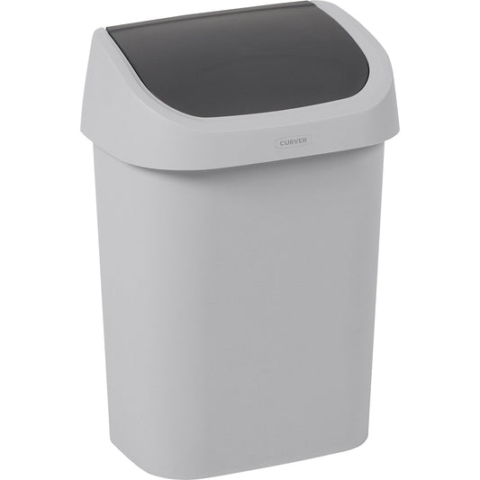Swing lid waste collector, capacity 10 l, grey.
