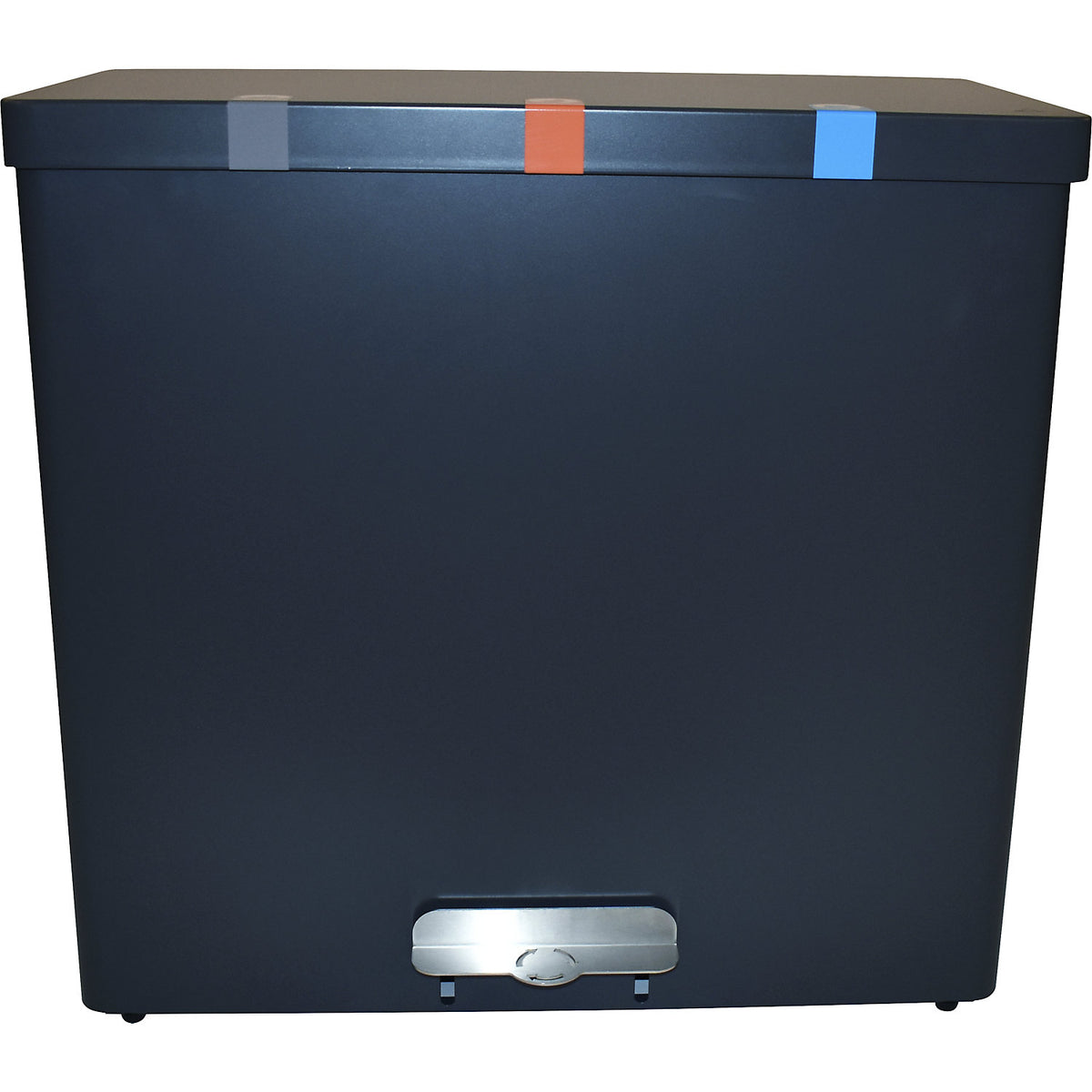 RecycloKick recyclable waste collector, black, aluminium, 3 x 34 l.