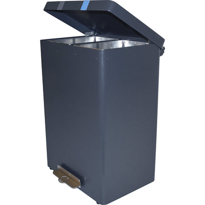 RecycloKick recyclable waste collector, 2 x 34 l, aluminium, black.