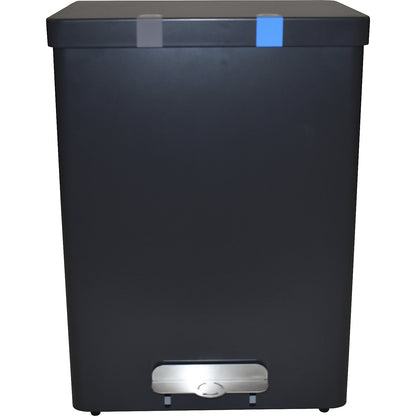 RecycloKick recyclable waste collector, 2 x 34 l, aluminium, black.