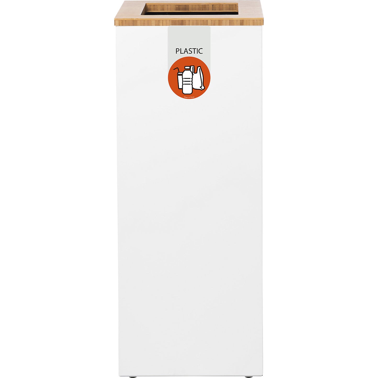Lune Paxa recyclable waste collector, 65 l, white/orange.